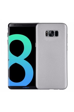 FitCase Galaxy S8 Plus (G955) Carbon Desen Arka Kapak Gri