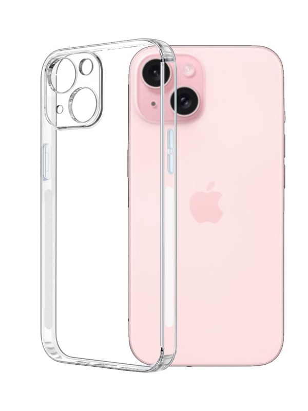 iPhone 15 Plus Kılıf Kamera Korumalı Silikon Şeffaf Arka Kapak…