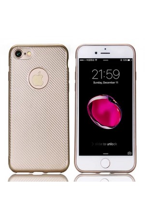 FitCase iPhone 7-8 Carbon Desen Arka Kapak Gold