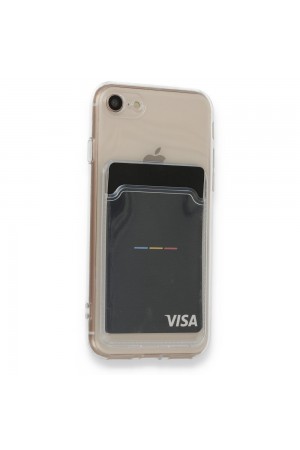 iPhone 7 / 8 Kılıf Cardy Şeffaf Kartlık Cepli Kapak…