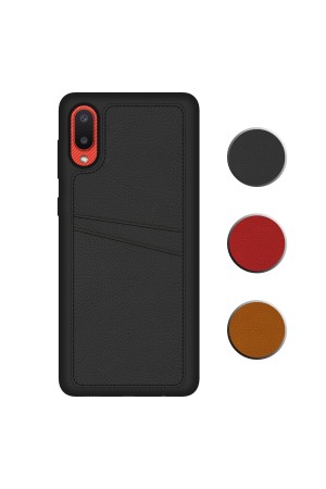 FitCase Samsung Galaxy A02 Kılıf Proda Deri Çift Kartlık Cepli Kap…