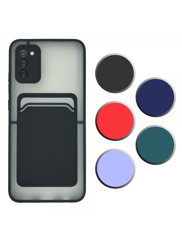 FitCase Samsung Galaxy A02s Kılıf Cardy Kartlık Cepli Mat Kapak