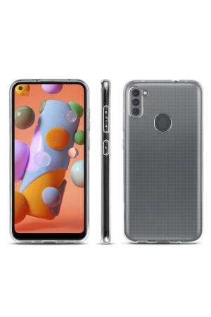 Samsung Galaxy A11 (A115) Kılıf Kamera Korumalı Silikon Şeffaf Ark…