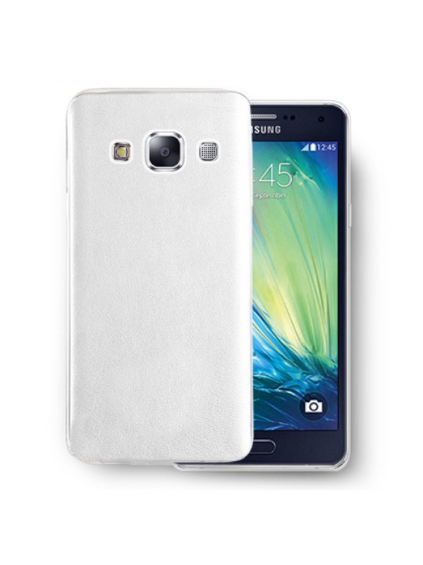 FitCase Samsung Galaxy A3 (A300) Kılıf Deri Dokulu Arka Kapak Beyaz