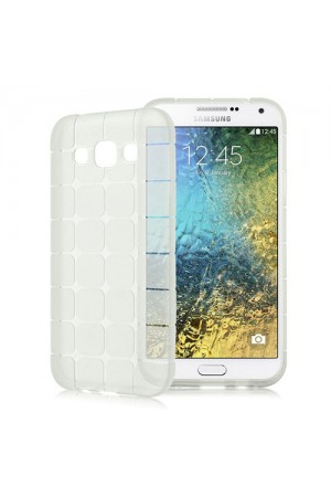 FitCase Samsung Galaxy E7 (E700) Plaid Silikon Arka Kapak Şeffaf