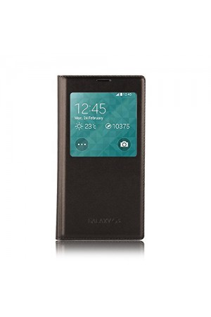 FitCase Samsung Galaxy S5 (G900) S View Dikişli Deri Pencereli Kılı…