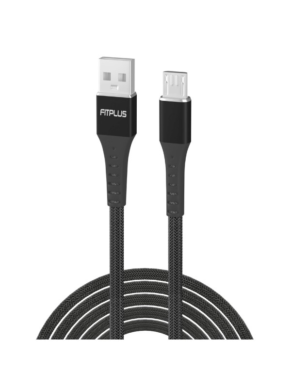 FitPlus Strong ST-111 Micro USB Data/Şarj Kablosu 3A 1mt Örgü - Siyah…