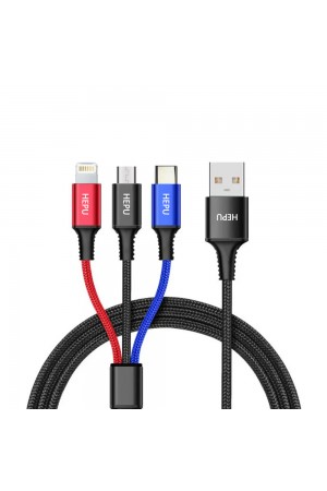 HEPU HP-11 Multi 3in1 2.4A 1.2m Data ve Şarj Kablosu