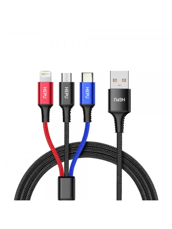 HEPU HP-11 Multi 3in1 2.4A 1.2m Data ve Şarj Kablosu…