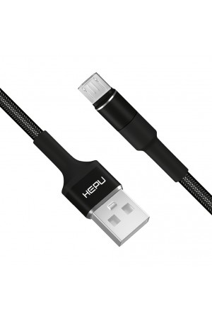 HEPU HP-414 Solid USB - Micro USB QC3.0 3.1A Şarj Kablosu 1mt Siyah