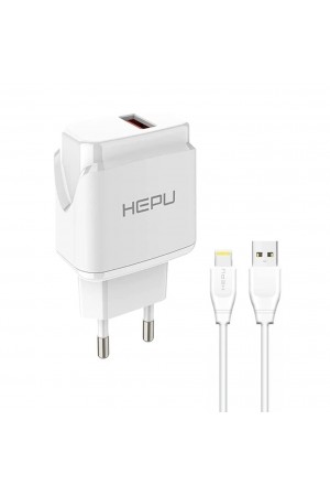 HEPU HP617L 2.1A Seyahat Şarj Aleti USB-Lightning Kablo Set…