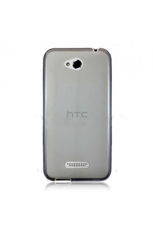 HTC Desire 616 Kılıf Soft Silikon Şeffaf-Siyah Arka Kapak
