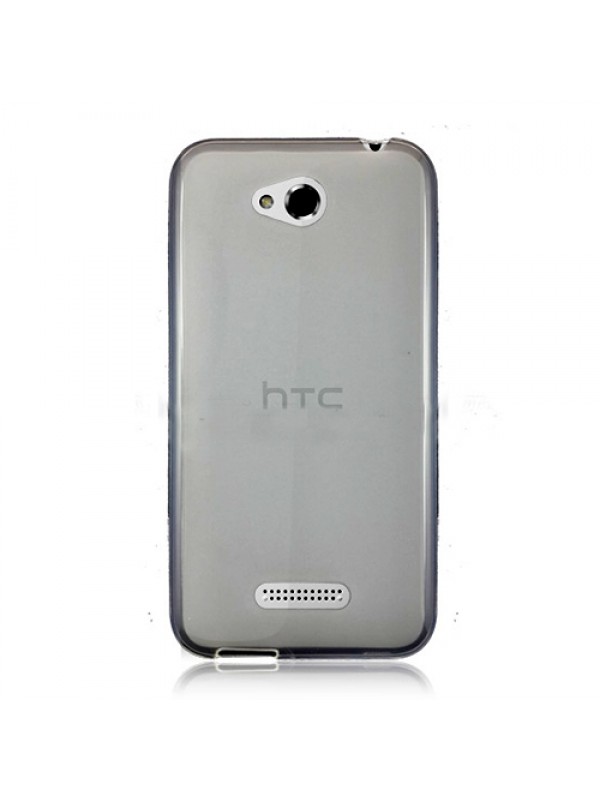 HTC Desire 616 Kılıf Soft Silikon Şeffaf-Siyah Arka Kapak