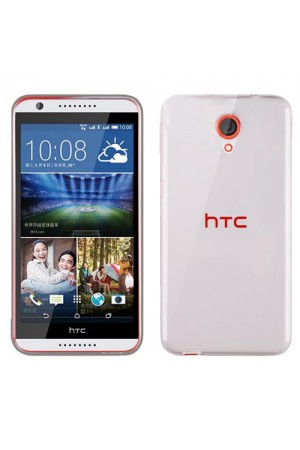 HTC Desire 820 Mini Kılıf Soft Silikon Şeffaf-Siyah Arka Kapak