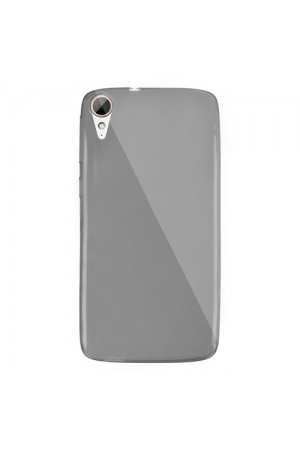 HTC Desire 828 Kılıf Soft Silikon Şeffaf-Siyah Arka Kapak