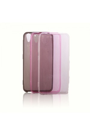 HTC Desire EYE Kılıf Soft Silikon Şeffaf-Pembe Arka Kapak