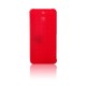 HTC One E8 Dot View Yan Kapaklı Uyku Modlu Kılıf Kırmızı