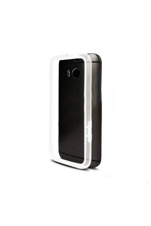 HTC One M8 Bumper Çerçeve Kılıf Beyaz