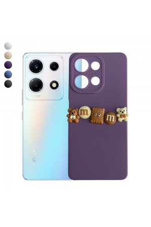 Infinix Note 30 Kılıf 3D M Bear Kamera Korumalı Silikon Kapak