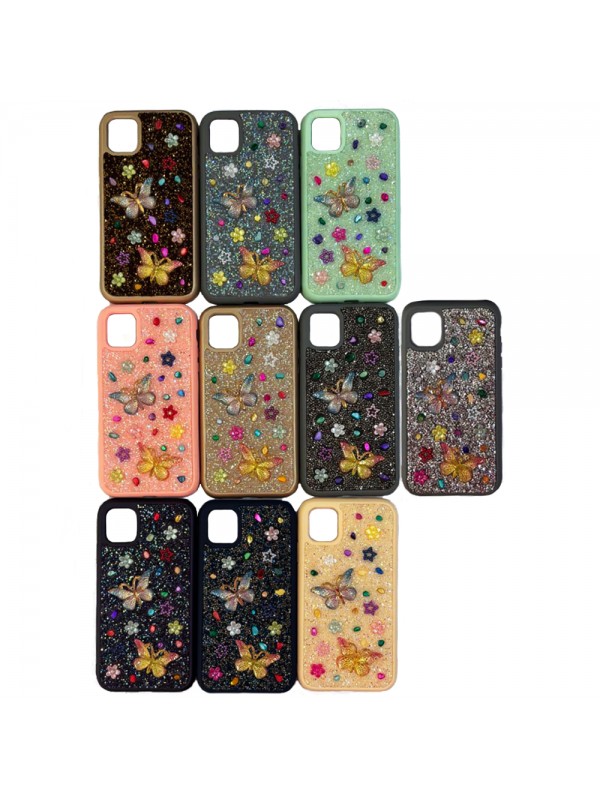 iPhone 11 Kılıf EPR-44 Taşlı Kelebek Silikon Kapak…