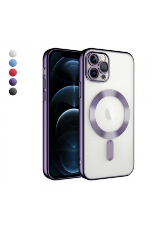iPhone 11 Pro Kılıf Magsafe Özellikli Metal Lazer Silikon Kapak…