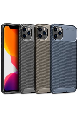 iPhone 11 Pro Max Kılıf Focus Carbon Desen Silikon Arka Kapak
