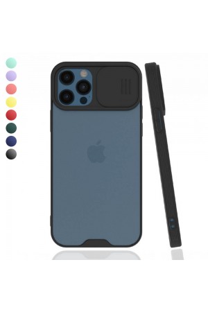 iPhone 12 / 12 Pro Kılıf Kamera Koruma Kapaklı Platin Matte Silikon Arka Kapak