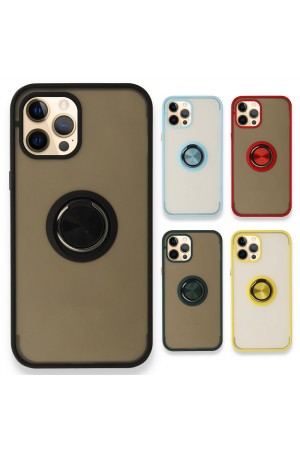 iPhone 12 / 12 Pro Kılıf Montrea Ring Yüzük Stantlı Kapak…
