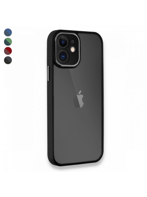 iPhone 12 Kılıf Freya Lazer Lens Kamera Çerçeveli Silikon Kapak