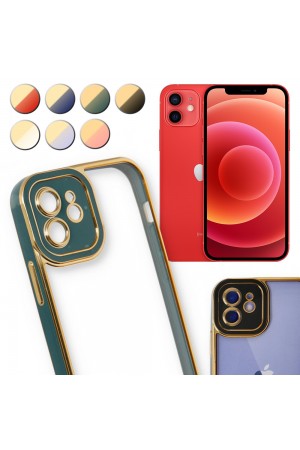 iPhone 12 Kılıf Lazer Lens Kamera Çerçeveli Kapak