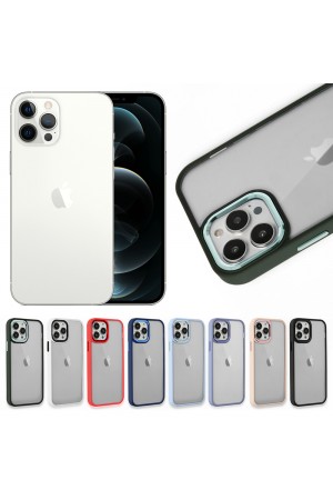 iPhone 12 Pro Max Kılıf Luna Lens Kamera Çerçeveli Silikon Kapak