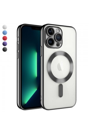 iPhone 13 Pro Max Kılıf Magsafe Özellikli Metal Lazer Silikon Kapak…