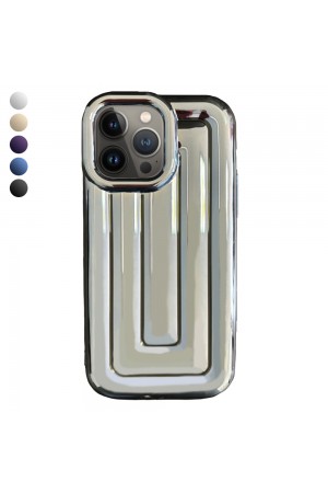 iPhone 13 Pro Rudra Seri Labirent Desen 3D Metalik Silikon Kapak