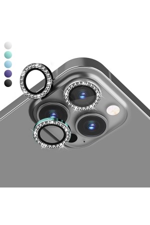 iPhone 14 Pro / 14 Pro Max Taşlı Metal Kamera Lens Koruyucu 3lü Set…