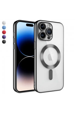 iPhone 14 Pro Max Kılıf Magsafe Özellikli Metal Lazer Silikon Kapak…