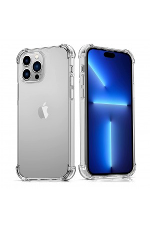 iPhone 14 Pro Max Kılıf Round Seri Köşe Korumalı Şeffaf Silikon Kapak