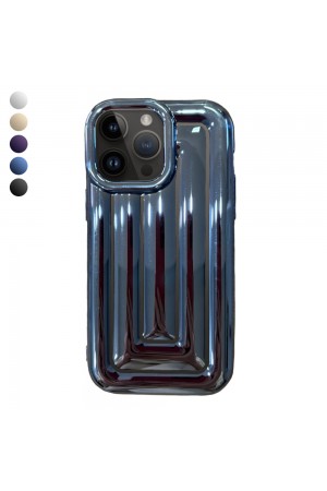 iPhone 14 Pro Max Rudra Seri Labirent Desen 3D Metalik Silikon Kapak