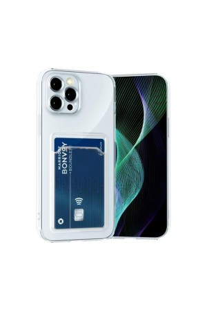 iPhone 15 Pro Max Kılıf Cardy Şeffaf Kartlık Cepli Kapak…