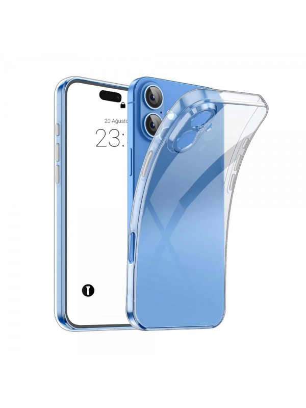 iPhone 16 Kılıf Metal Tuşlu Kamera Korumalı Silikon Şeffaf Arka Kapak…