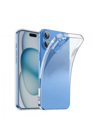 iPhone 16 Plus Kılıf Kamera Korumalı Silikon Şeffaf Arka Kapak