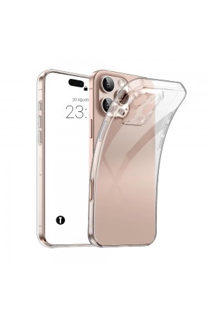 iPhone 16 Pro Kılıf Metal Tuşlu Kamera Korumalı Silikon Şeffaf Ar…