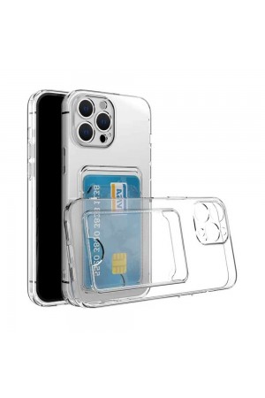 iPhone 16 Pro Max Kılıf Cardy Şeffaf Kartlık Cepli Kapak…