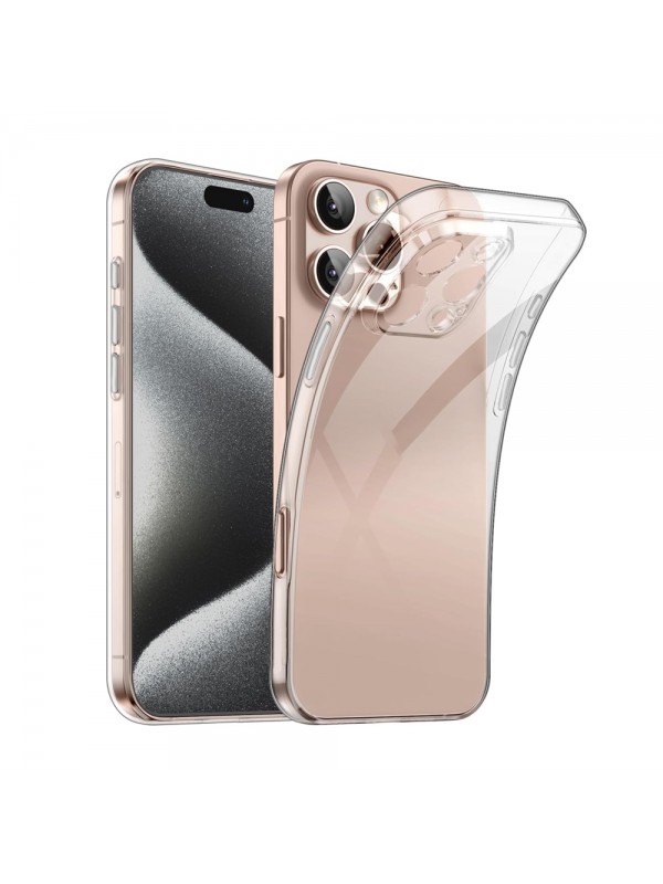 iPhone 16 Pro Max Kılıf Metal Tuşlu Kamera Korumalı Silikon Şeffaf Ar…