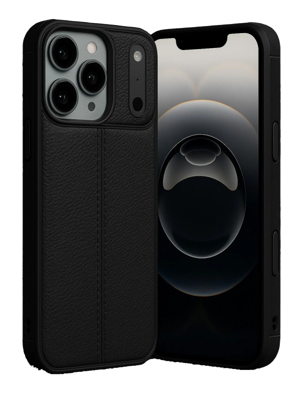 iPhone 17 Pro Max Kılıf Focus Deri Desen Silikon Arka Kapak