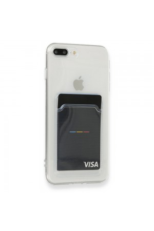 iPhone 7 Plus / 8 Plus Kılıf Cardy Şeffaf Kartlık Cepli Kapak…