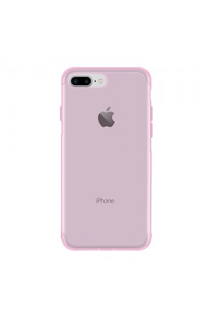 iPhone 7 Plus / 8 Plus Kılıf Soft Silikon Şeffaf-Pembe Arka Kapak