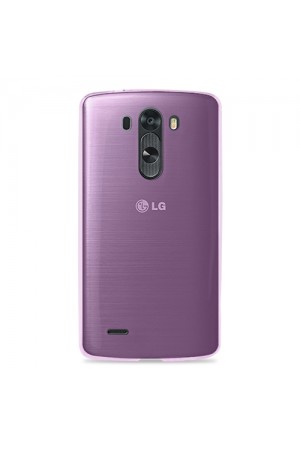 LG G3 Kılıf Soft Silikon Şeffaf-Pembe Arka Kapak…