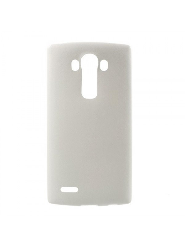 LG G4 H815 Kılıf Deri Dokulu Slikon Arka Kılıf Beyaz