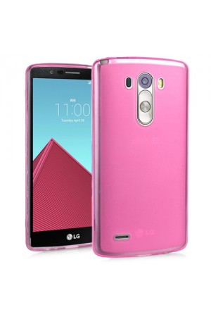 LG G4 Kılıf Soft Silikon Şeffaf-Pembe Arka Kapak…