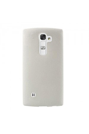 LG G4C Mini H525 Kılıf Deri Dokulu Slikon Arka Silikon Kılıf Beyaz